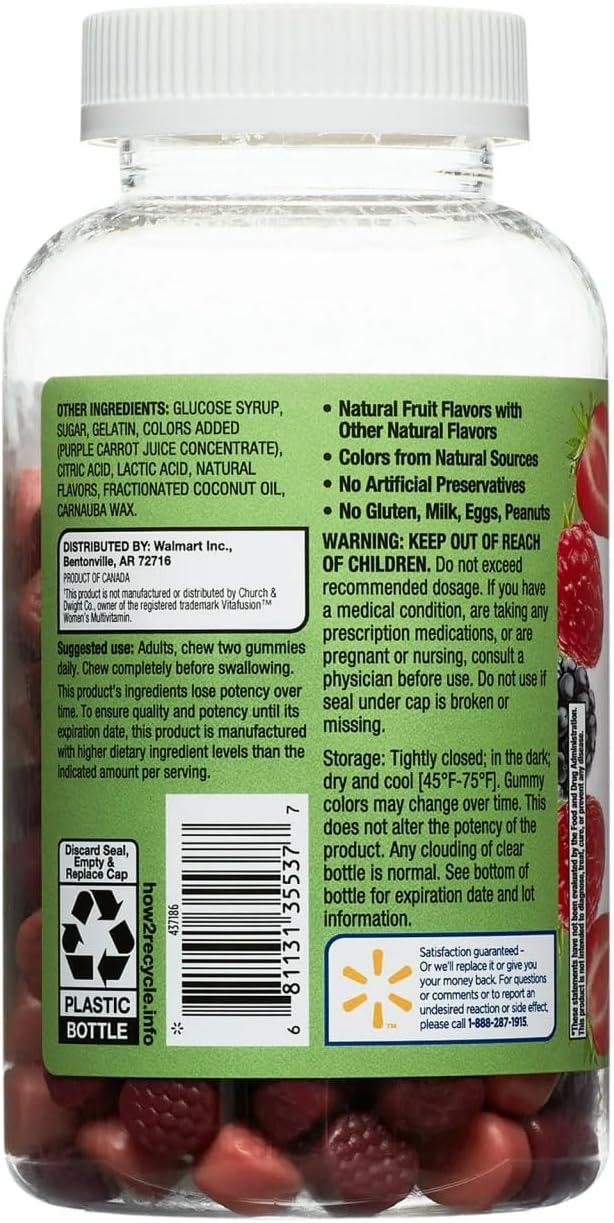 Equate Women's Multivitamin Gummies Daily Multivitamin for Adult Women Mixed Berry Flavor 150 Count (75 Servings) Sticker