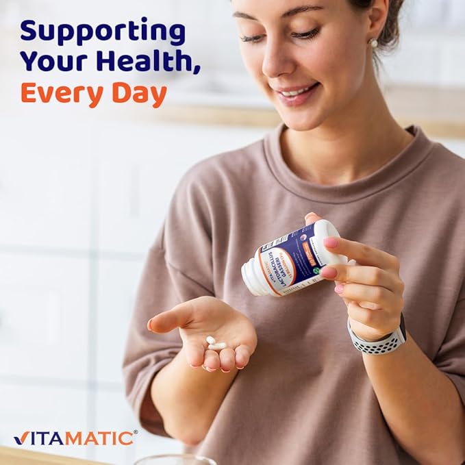 Vitamatic Lactobacillus Gasseri - 12 Billion per DR Capsule - 60 Count - Digestive Support - Made with Prebiotic Inulin Fiber- 2 Pack