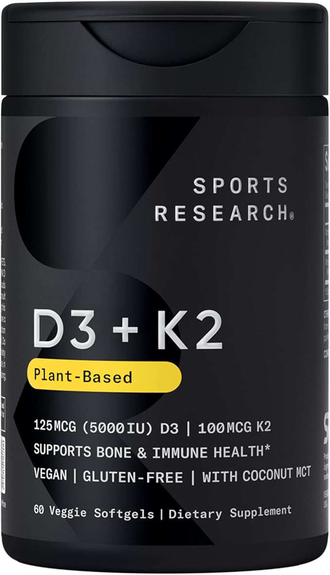 Sports Research Cranberry Fruit Complex Supplement with Pacran &amp Vitamins C &amp E Whole Fruit Blueberry Concentrate Made from Organic Blueberries and Plant Based Vitamin D3 + K2 with Coconut Oi