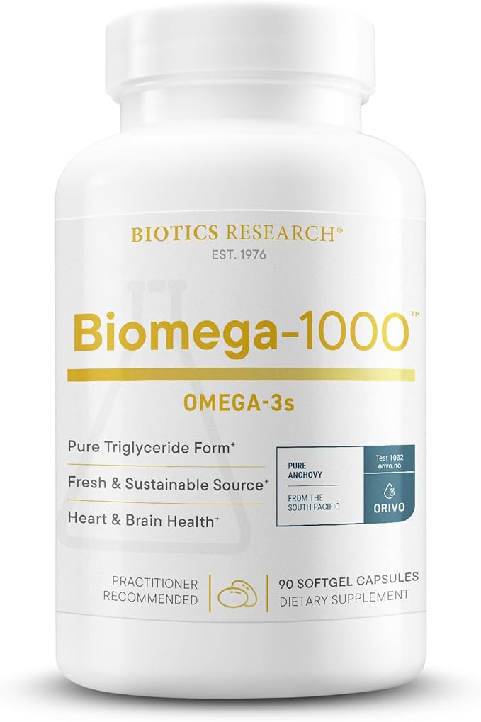 Biotics Research Bio-D-Mulsion Forte Vitamin D3 for Bone Immune &amp Heart Health + Biomega-1000 Omega-3 Fish Oil for Heart Brain &amp Immune Support – 1 fl oz &amp 90 Softgels