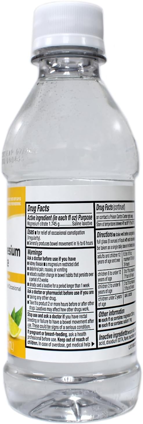 Quality Choice Magnesium Citrate Oral Solution Saline Laxative for The Relief of Occasional Constipation Lemon Flavor 10 Fl Oz (3)