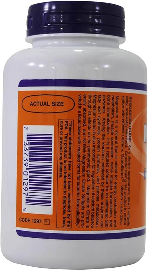Now Foods: Magnesium Citrate Nervous System Support 134 mg 90 sgels (2 Pack)
