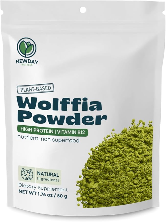 Pure Wolffia Globosa Powder High Protein Plant-Based Superfood Rich in B12 Non-GMO Vegan 1.76 oz