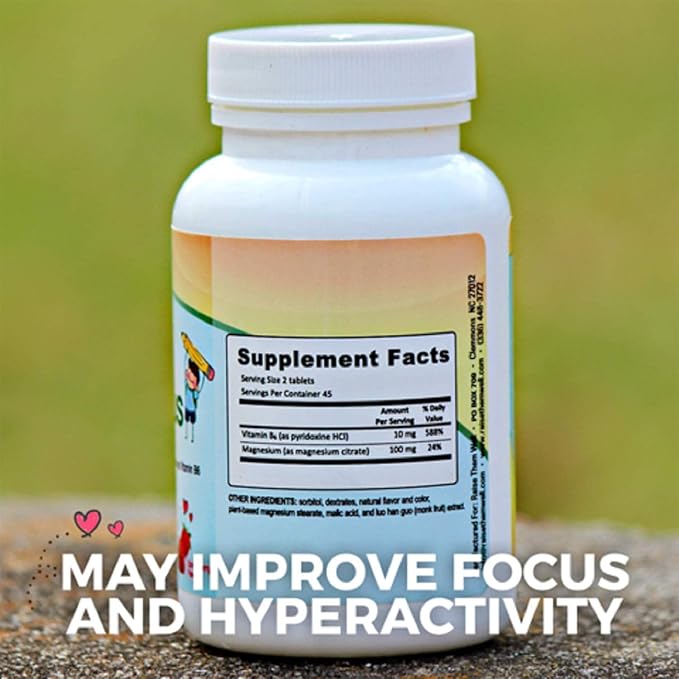 Raise Them Well Magnesium Focus Supplement for Kids | Natural Strawberry Flavored | 90 Chewable Tablets