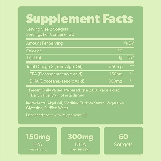 Vegan Omega 3 &amp Vegan Vitamin D3 + K2 Supplement Bundle - Plant-Based DHA &amp EPA Fatty Acids 4000 IU Vitamin D3 and 100mcg Vitamin K2 as Mk7