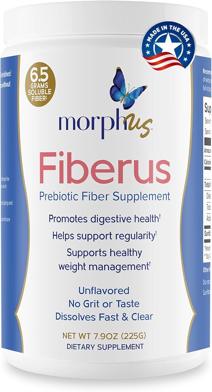 MORPHUS Fiberus Prebiotic Fiber Supplement Powder | Flavorless | Womens Gut Health Supplement | Helps Improve Regularity | Menopause Supplements for Women | Mitigates Gas &amp Bloating | Includes Sco