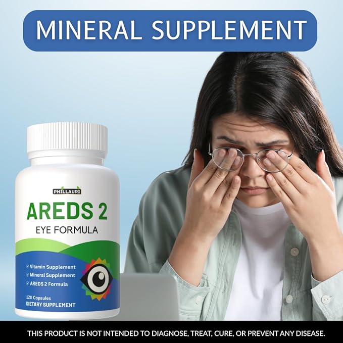 Areds 2 | Eye Vitamin | Eye Formula | Advance Eye Care Supplement | Capsules for Men &amp Women 360 Capsules (Pack 3)