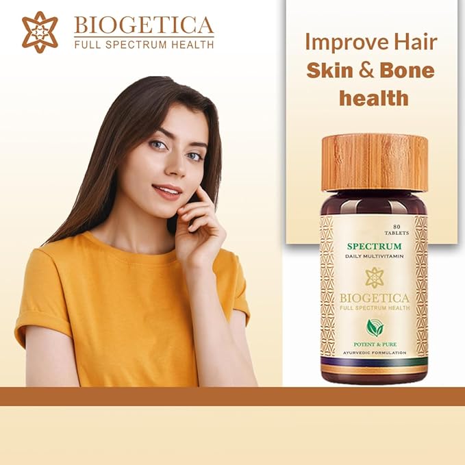 Biogetica Spectrum Ayurvedic Immune Booster- Emblica officinalis Shilajit Nutritional Support for Men Women (Natural Advance Multivitamin) - 80 Tablets