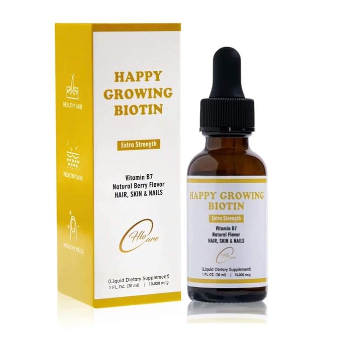 Happy Growing Biotin Liquid Drops for Hair Growth 1 oz