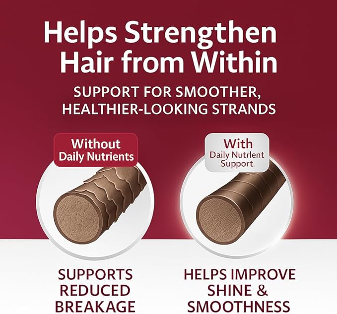 Lumin Hair Growth Gummies – Daily Hair Nourishment with Biotin Collagen &amp Botanical Extracts – Supports Thicker Stronger &amp Healthier-Looking Hair – Mixed Berry Flavor 60 Gummies (1)