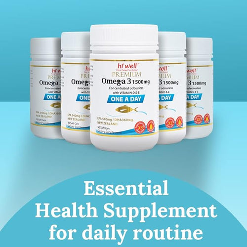 (Pack of 2) Hi Well Premium Omega 3 1500mg One A Day 90 Softgels