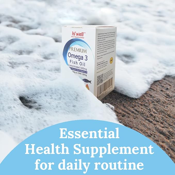 (Pack of 2) Hi Well Premium Omega 3 Fish Oil Concentrated 500mg 300 Softgels