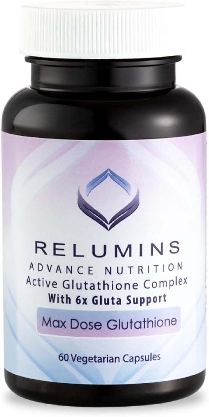 Relumins Advance White Active Glutathione Complex - Max Dose 900mg Glutathione with 6X Boosters ALA &amp NAC - Spring Glow Essentials Anti-Aging Skin Brightening Supplement - 60 Caps x 3 Bottles