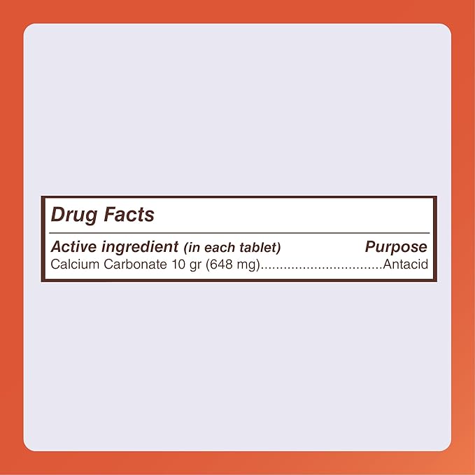 Rugby Calcium Carbonate 10 gr (648 mg) - Antacid - 1000 Tablets (1 Pack)