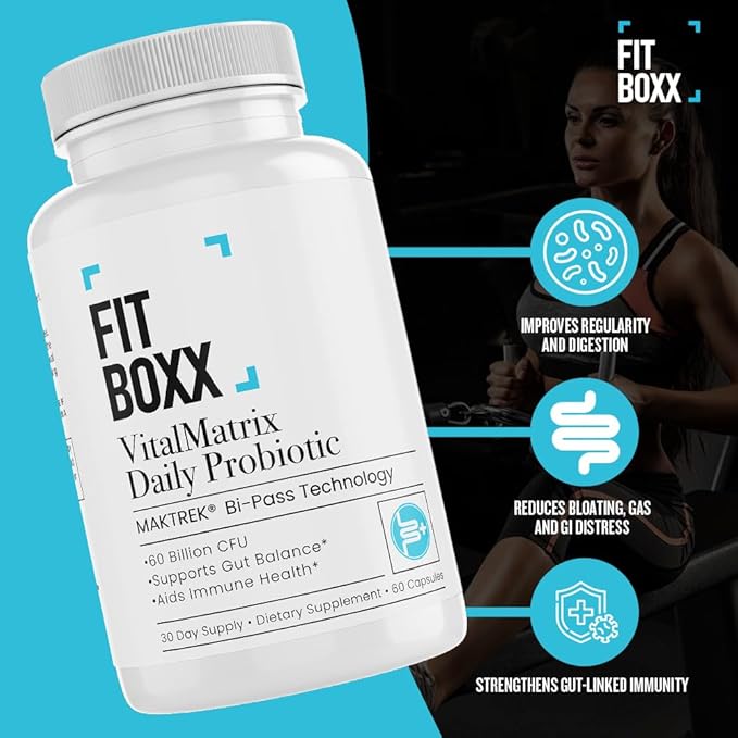 VitalMatrix Daily Probiotic | 60 Billion CFU | Digestive Immune &amp Women’s Microbiome Support | Advanced Delivery | 30 Day Supply