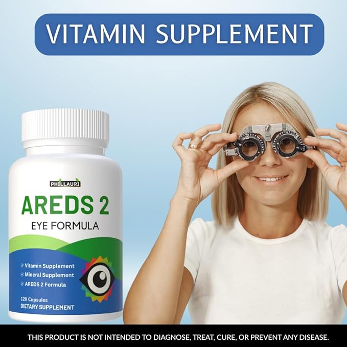 Areds 2 | Eye Vitamin | Eye Formula | Advance Eye Care Supplement | Capsules for Men &amp Women 360 Capsules (Pack 3)