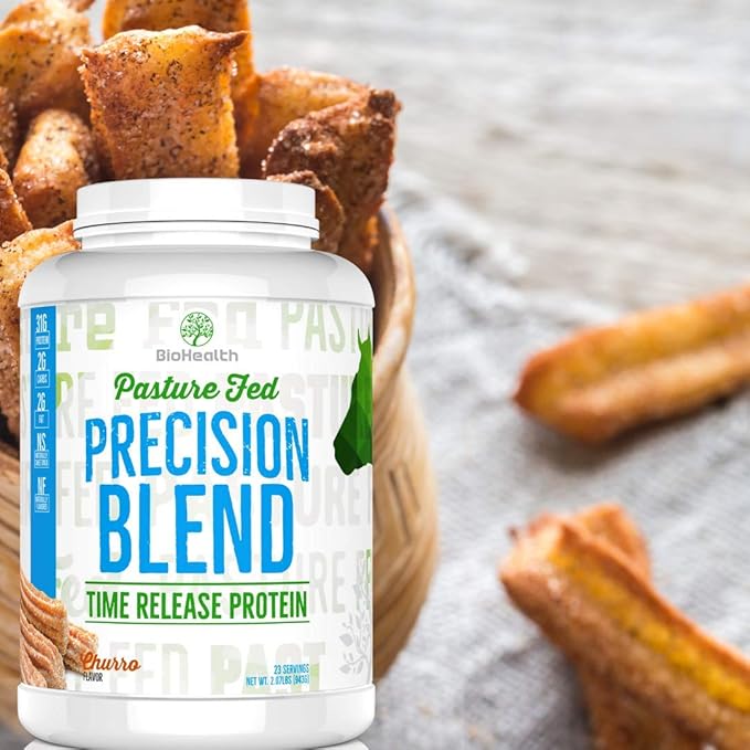 BioHealth Nutrition Precision Blend Churro (4 lb) | 31g Time Released Whey Protein Blend | Non-GMO | Sugar Free | 45 Servings