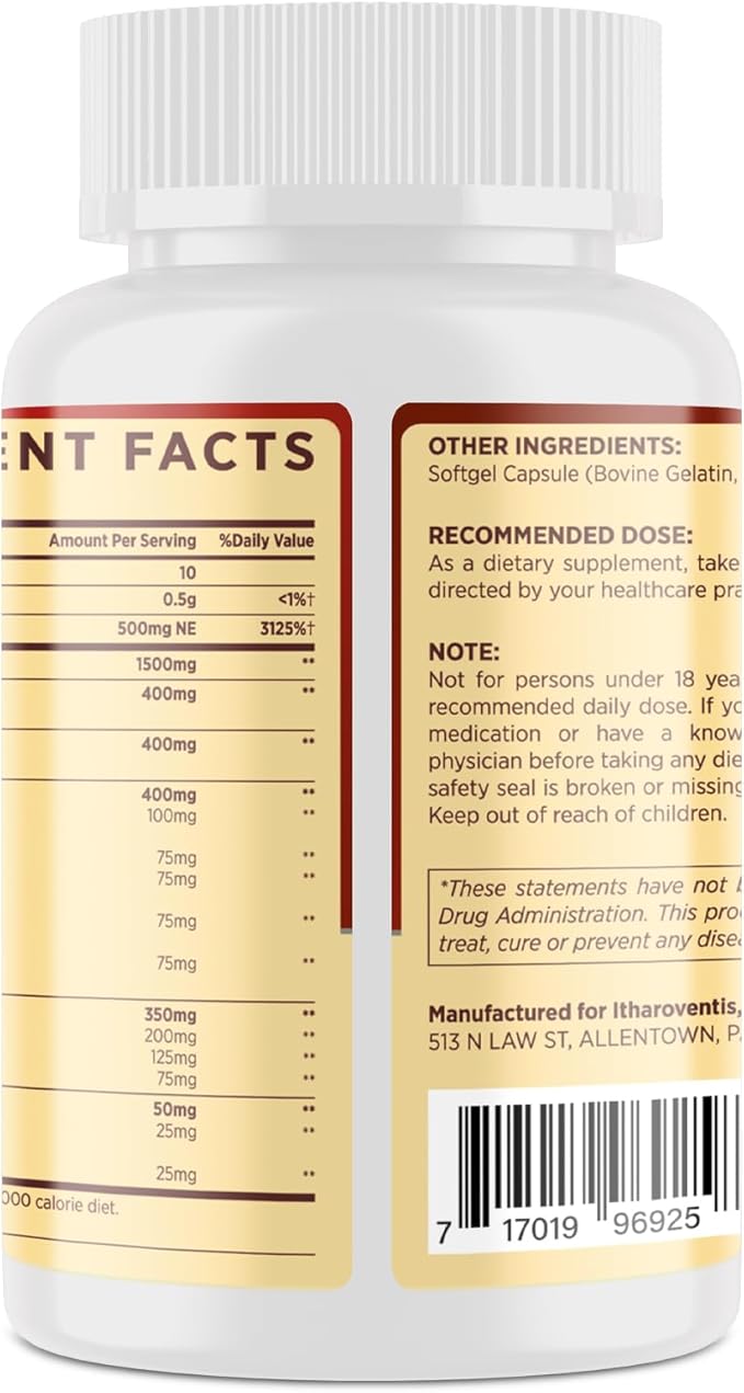 Cholesterol Supplements with Plant Sterols Niacin Red Yeast Rice Bergamot Omega-3 &amp Garlic - Advenced Absorption Formula - 90 Softgels