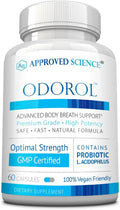 Approved Science Odorol - 60 Capsules - Freshen Bad Breath and Body Odor - Contains L.acidophilus Green Tea Magnolia Bark Peppermint Oil and Fennel - All Natural Vegan Friendly Non-GMO