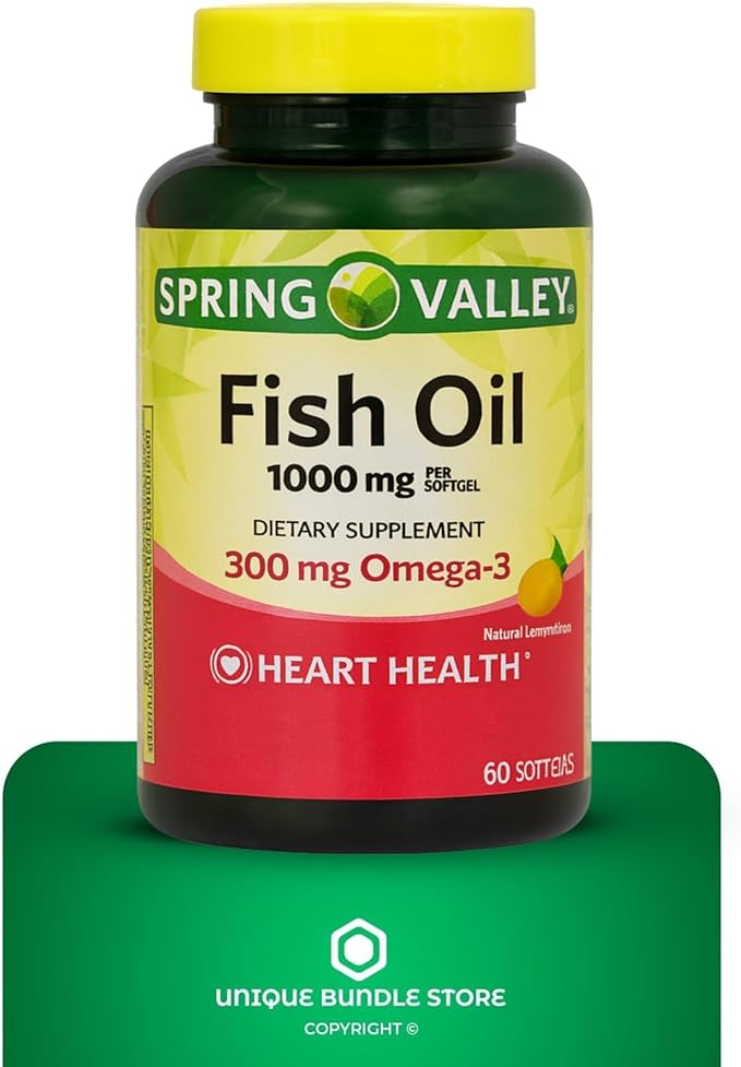 Omega 3 Fish Oil 1000mg – 60 Softgels Omega-3 Supplements for Women and Men Fish Oil Fatty Acid Daily Essential Supplement (Pack of 2)