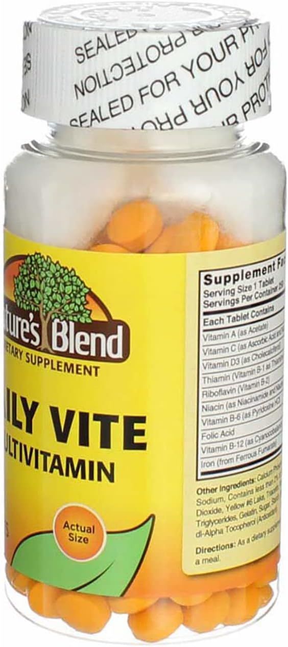 Nature's Blend Daily Vite Multivitamin 250 Tablets Per Bottle - 2 Pack