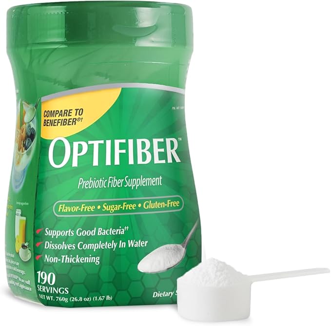 Braidz OptiFiber Prebiotic Fiber Supplement Wheat Dextrin Fiber Powder Unflavored 190 Servings 25.6 Ounces with a Scoolpy 1 Tablespoon Measuring Spoon