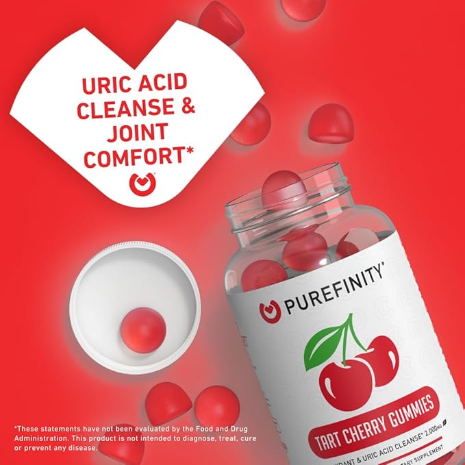 PUREFINITY Tart Cherry and Super Greens Gummies Bundle (Uric Acid Flush &amp Cleanse with Your Daily Greens)