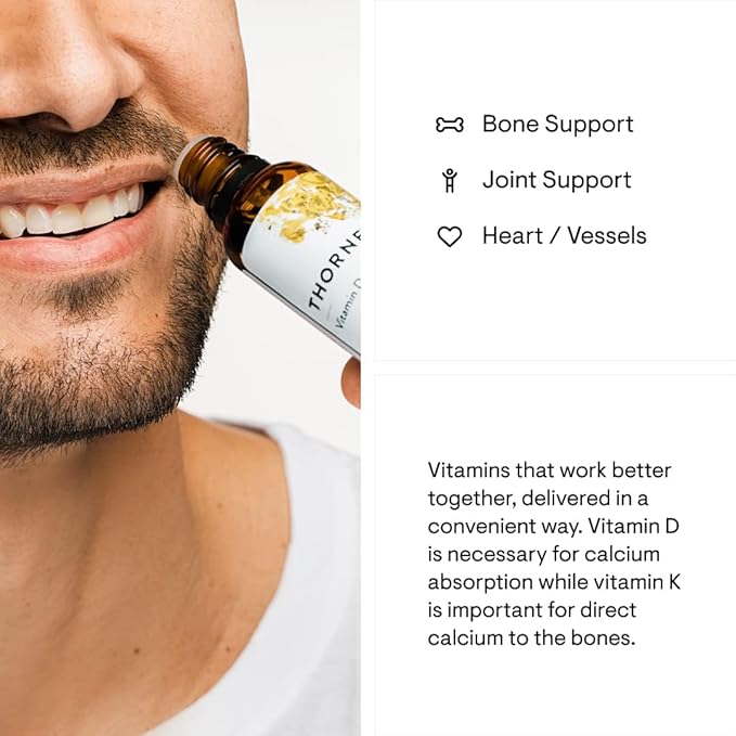 THORNE - Super EPA (90 Gelcaps) &amp Vitamin D + K2 (1 Oz) Bundle - Supports Bone Health Muscle Structure &amp Joint Health - Gluten Dairy &amp Soy-Free