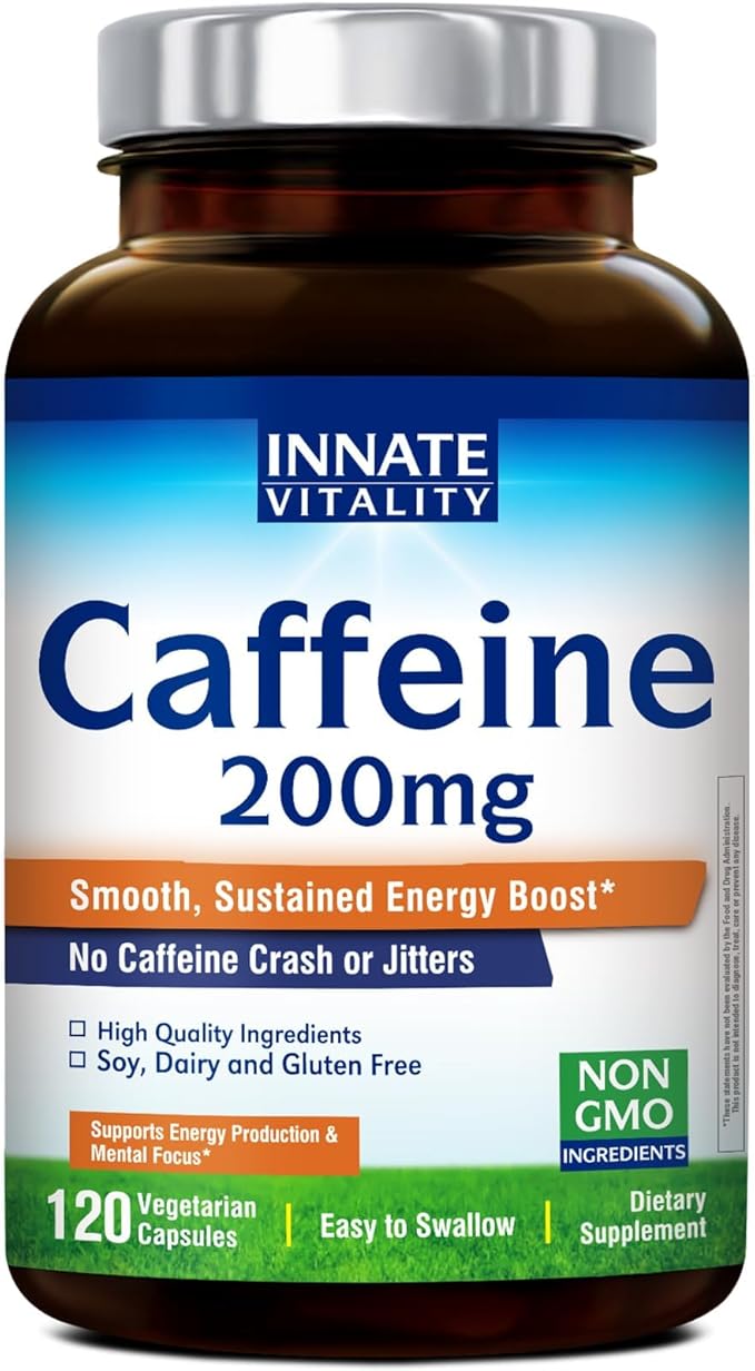 Innate Vitality Women’s Probiotics and Caffeine Capsules Bundle Non-GMO Dietary Supplements Vegan Capsules
