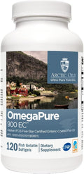 XYMOGEN OmegaPure 900 EC - Alaskan IFOS Five-Star Certified Omega 3 Fish Oil - EPA DHA Fish Oil Supplement- Support Cardiovascular and Brain Health (120 Enteric-Coated Softgels)