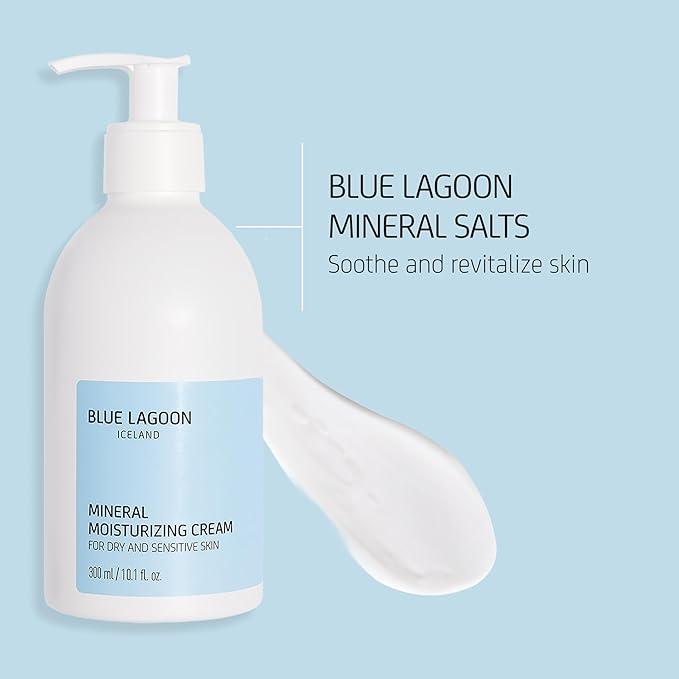 Blue Lagoon Skin Science - Mineral Moisturizing Cream - Contains Blue Lagoon Seawater - Hydrates Dry Skin - Lightweight Creamy Texture - No Fragrance - 300ML
