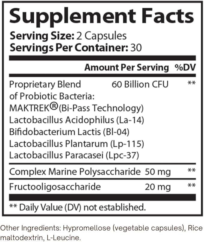 Probiotic Supplement – 60 Billion CFU for Gut &amp Immune Health – Probiotics for Men and Women with Lactobacillus &amp Bifidobacterium – Shelf Stable – 60 Capsules