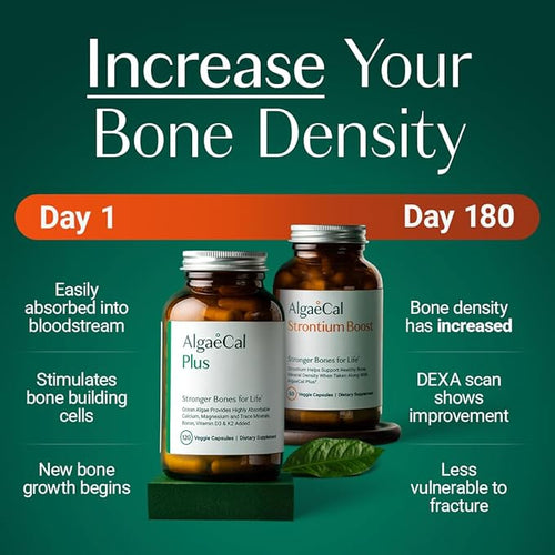 ALGAECAL - Bone Builder Pack for Bone Density Clinically Supported Plant Based Calcium Supplements &amp Strontium Vitamins K2 D3 Magnesium &amp 16 Minerals 3-Month Supply Made in USA