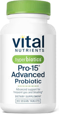 Hyperbiotics Vital Nutrients Pro-15 Advanced Probiotics for Women and Men | 15 Strains + Kiwifruit | Clinically Studied Daily Probiotics for Digestive Health Gas &amp Bloating | 60 Vegan Tablets
