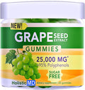 Grape Seed Extract Gummies | Grape Seed Oil 25000 mg 50x Original | &gt95% Polyphenols | #1 Grape Seed Gummies in USA | Sugar Free Vegan | Grape Flavor 60 ct