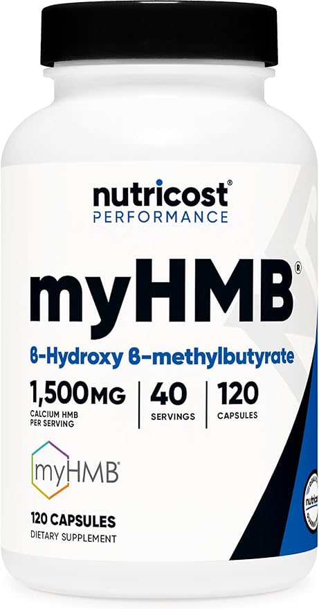 Nutricost myHMB Capsules 1500MG Calcium HMB Per Serving 120 Capsules 40 Servings - Performance Line Calcium B-Hydroxy B-Methylbutyrate Monohydrate