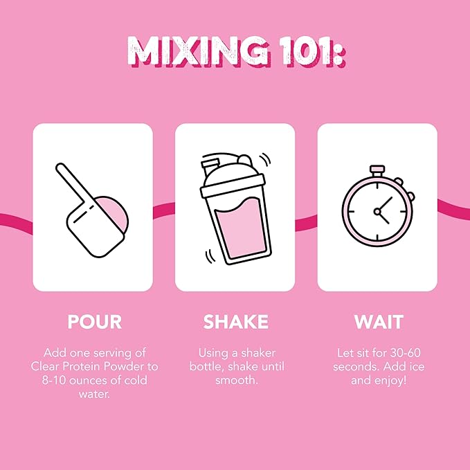 Clean Simple Eats Clear Protein Drinks 20G Grass Fed Whey Protein Isolate Ultra Filtered Light &amp Refreshing Beverage Low Lactose No Artificial Ingredients Pink Burst Flavor 20 Servings