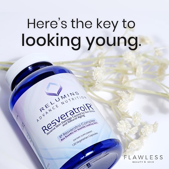 Relumins Glutathione &amp Resveratrol Bundle – Advanced Glutathione with Rose HIPS (60 Capsules) &amp High-Potency Resveratrol with Grape Seed &amp Red Wine Extract (120 Capsules) for Skin and Immu