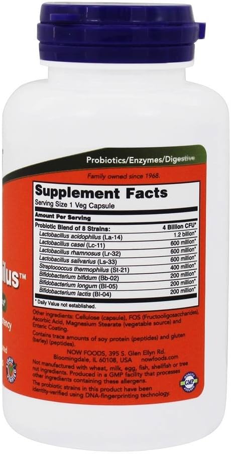 Gr 8 Dophilus - Enteric Coated 120 Vcaps by Now Foods (Pack of 4)
