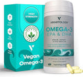 Vegan Omega 3 Supplement (60 Capsules) – Omega-3 EPA Vitamin D3 &amp DHA Supplements - Algae Omega 3 Vegan Supplements for Brain Eye &amp Heart Health – Omega 3 for Kids &amp Adults