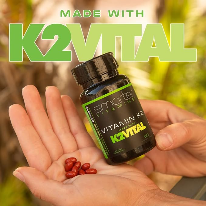 Smarter Vitamin K2 MK7 100mcg Made with K2VITAL and Kale 60 Liquid Softgels