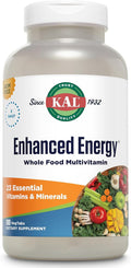 KAL® Enhanced Energy Multivitamin | Whole Food Based Vitamins &amp Minerals w/ Antioxidants Digestive Enzymes &amp Natural Carotenoids | 180 Capsules