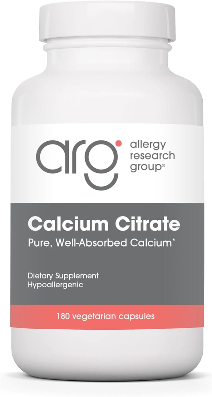 Nutricology Calcium Citrate - Pure Calcium Bone Strength Well-Absorbed 150mg Supplement Vegetarian Capsules - 180 Count