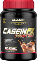 ALLMAX Casein-FX Protein Chocolate - 2 lb - 25 Grams of Slow-Release Protein Per Scoop - Low Carb &amp Zero Added Sugar - Approx. 27 Servings
