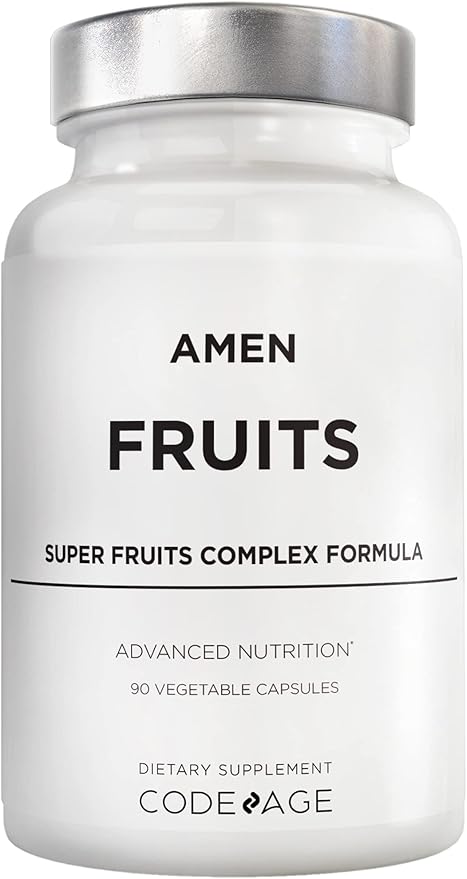 Amen Fruits Daily Fruits Vitamins Supplements Over 20 Whole Fruit Extracts - Raw Multivitamin Berries Antioxidant Polyphenols Superfood &amp Flavonoids - Non-GMO - 90 Capsules