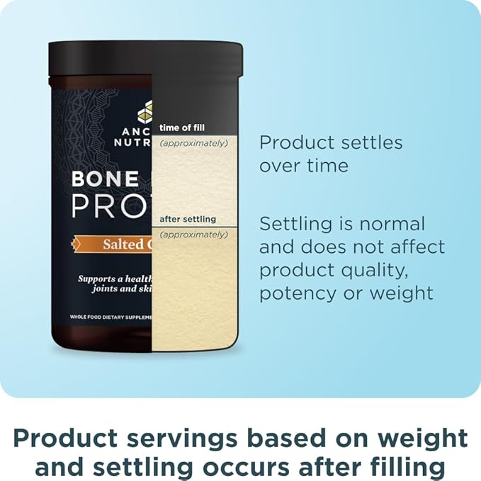 Ancient Nutrition Bone Broth Protein Powder Salted Caramel 19g Protein per Serving Beef Supports Healthy Skin Gut Health Joint Supplement Gluten Free Paleo and Keto Friendly 20 Servings