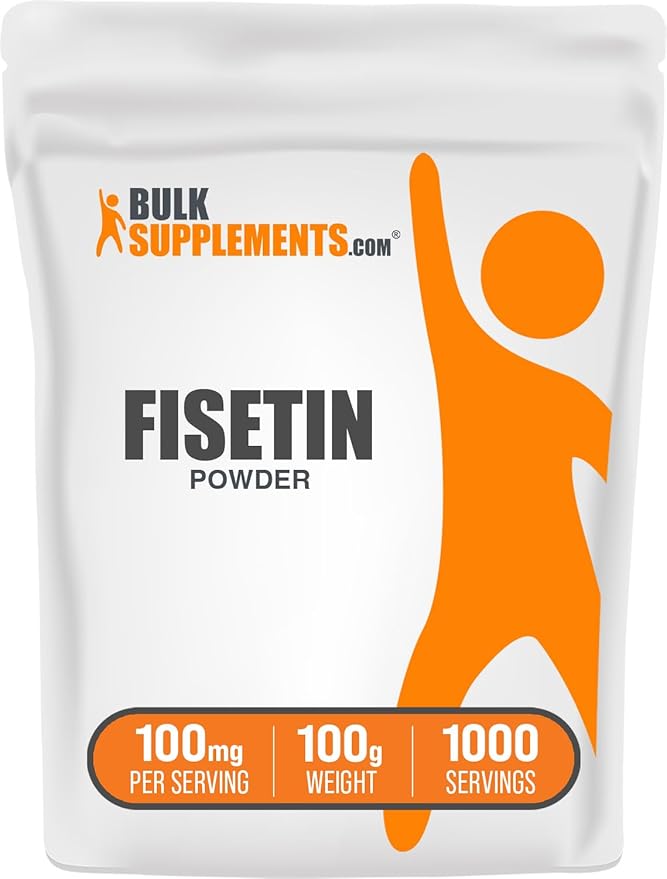 BulkSupplements.com Fisetin Powder - Nutritional Supplement Fisetin 100mg Antioxidants Source - Pure &amp Gluten Free 100mg per Serving 100g (3.5 oz) (Pack of 1)