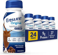 Ensure Plus Dark Chocolate and Ensure Original Milk Chocolate Nutrition Shakes Meal Replacement Protein Vitamins 24 Count