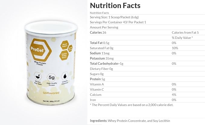Procel Protein Supplement Ready-to-Mix Powder Unflavored Gh80 10Oz - 1/Can