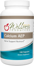 Wellness Resources Calcium AEP - Nerve Support Supplement for Cellular Protection Longevity Cell Membrane Health Myelin Sheath Support - 925mg Ca-2-AEP Per Capsule - 180 Capsules